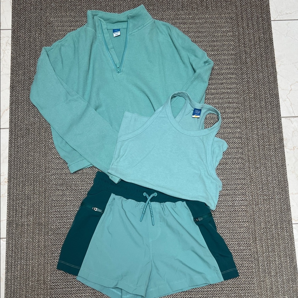 Old Navy Teal & Aqua Kids 3-Piece Active Set